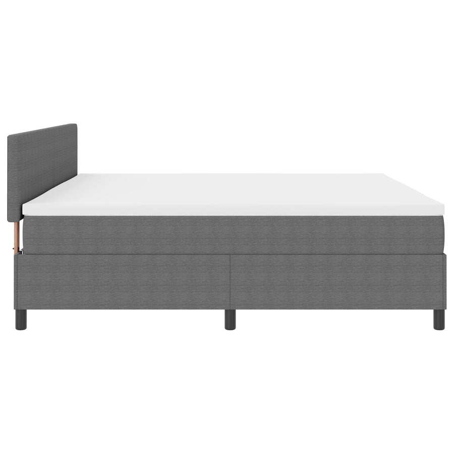 Boxspringbed Met Matras Lichtgrijs 200X200 Cm Corduroy Stof