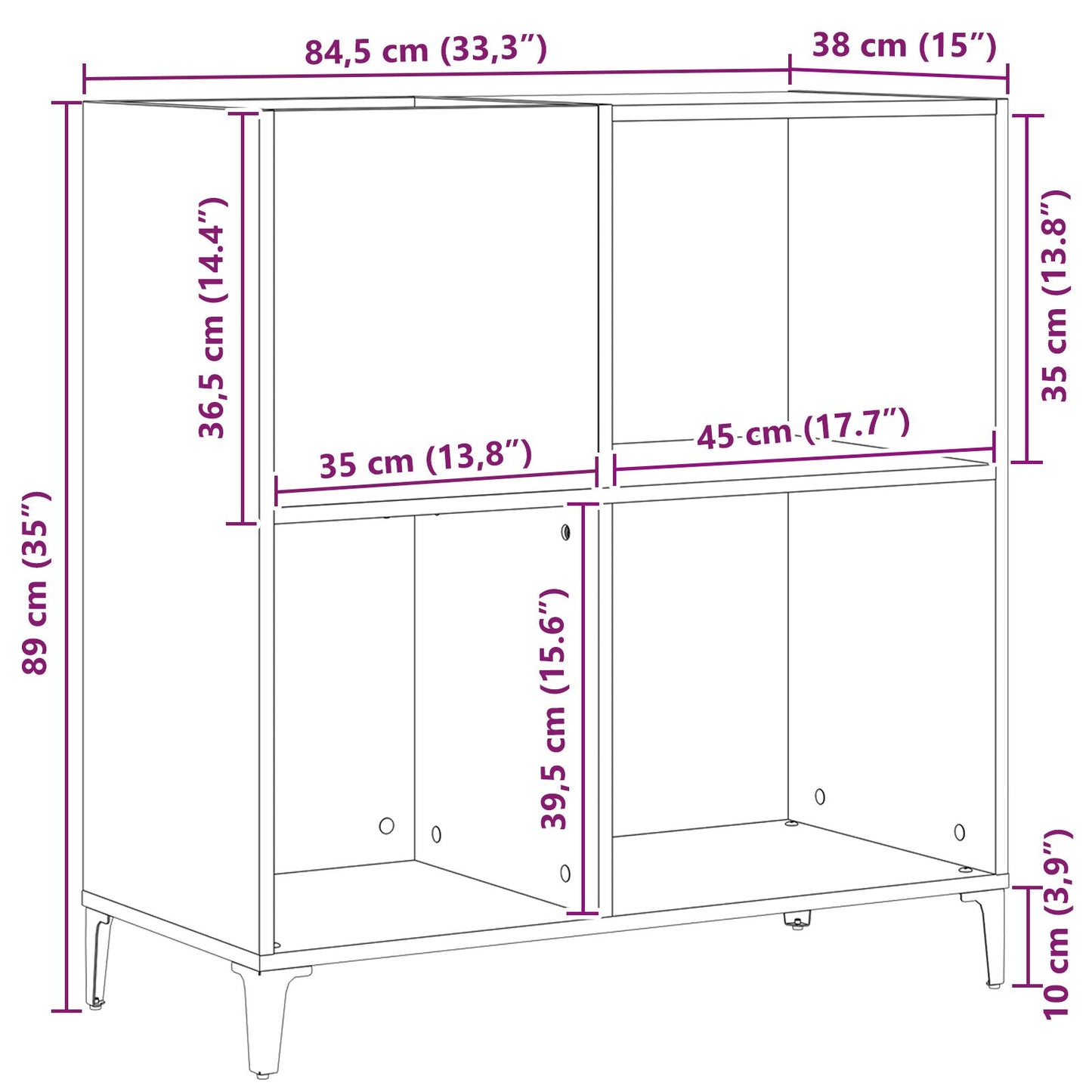 Plankenkast 84,5X38X89 Cm Bewerkt Hout