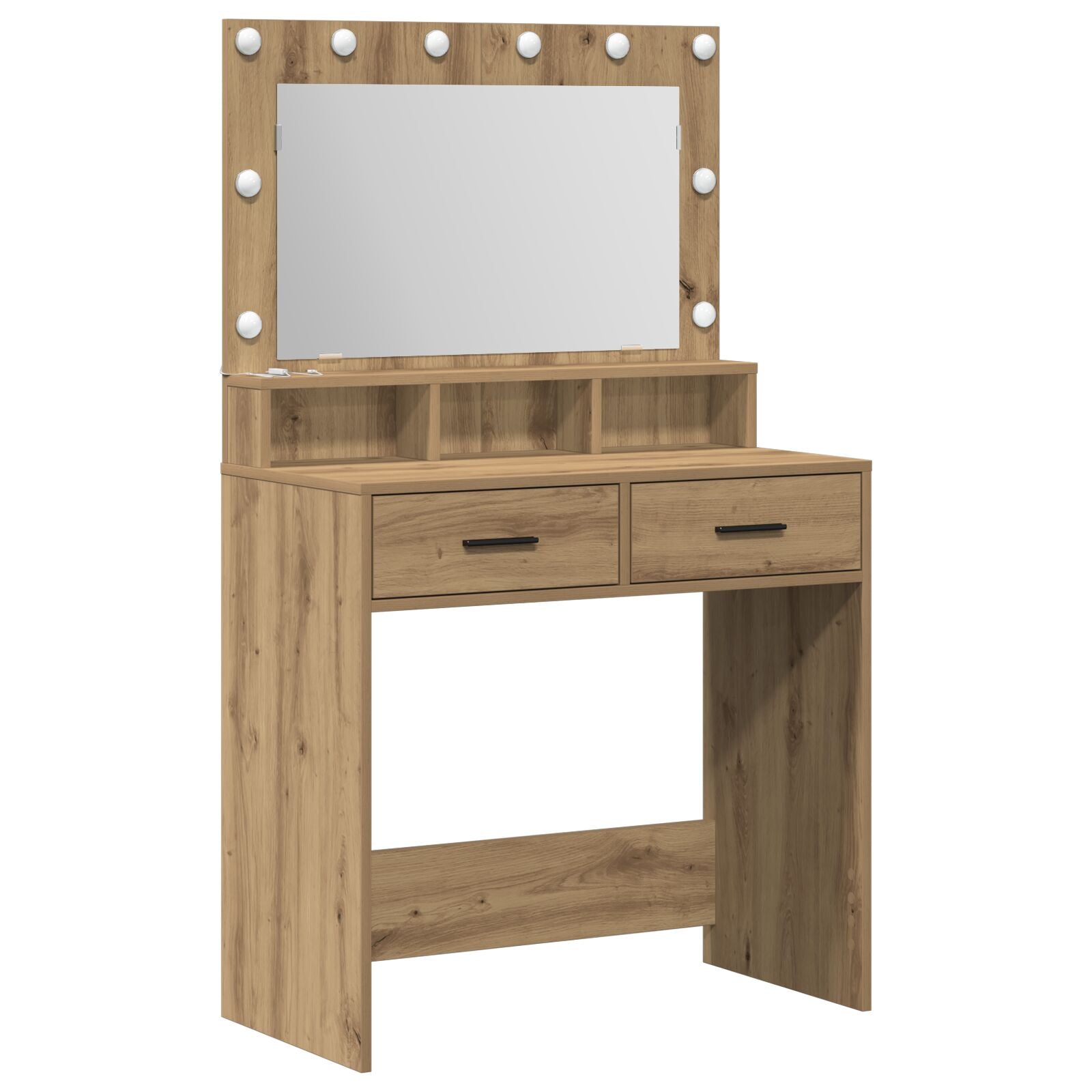 Kaptafel Met Led-Verlichting In 79 x 41 x 135 cm Artisan eiken