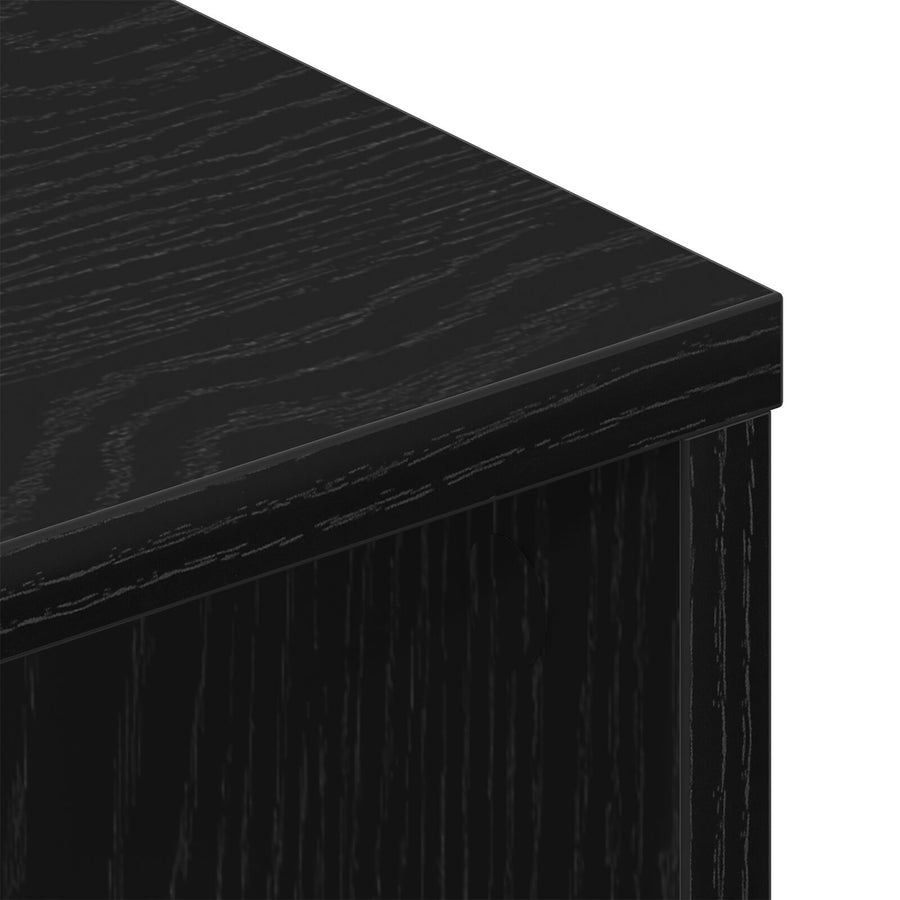 Tv Wandkasten (Set Van 2) - Zwart Eiken, 80X30X30 Cm, Gemaakt Van Bewerkt Hout