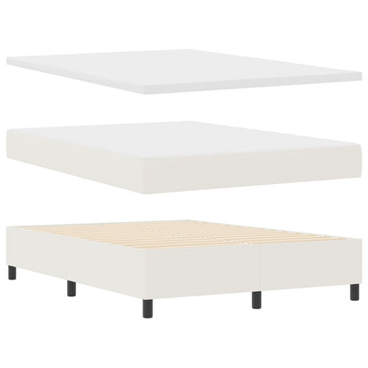 Boxspringbed Met Matras Crème 160X200 Cm Corduroy Stof