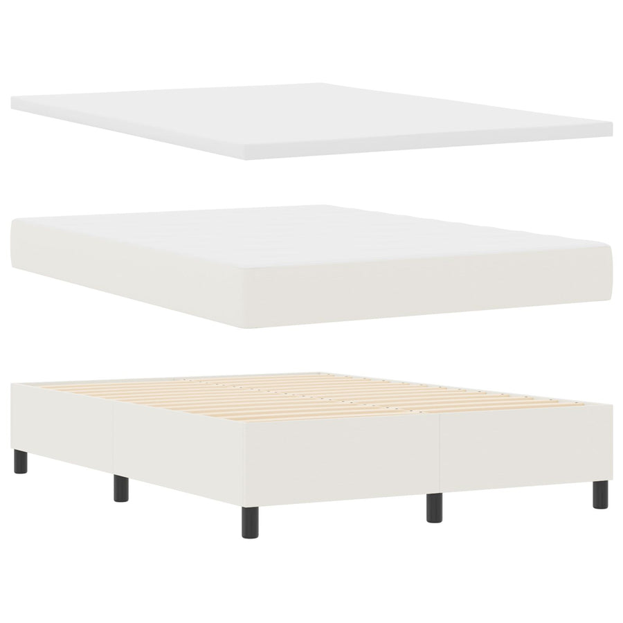 Boxspringbed Met Matras Crème 160X200 Cm Corduroy Stof