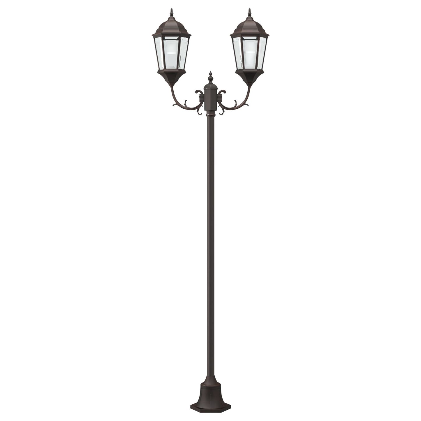 Tuinlichtpaal 2-Lamp E27 220 Cm Aluminium Brons