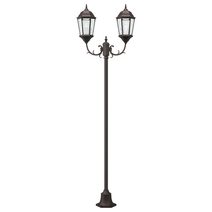 Tuinlichtpaal 2-Lamp E27 220 Cm Aluminium Brons