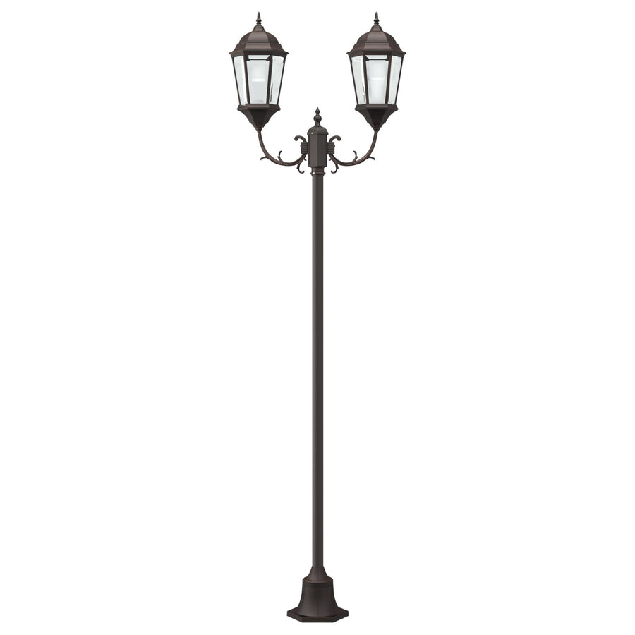 Tuinlichtpaal 2-Lamp E27 220 Cm Aluminium Brons