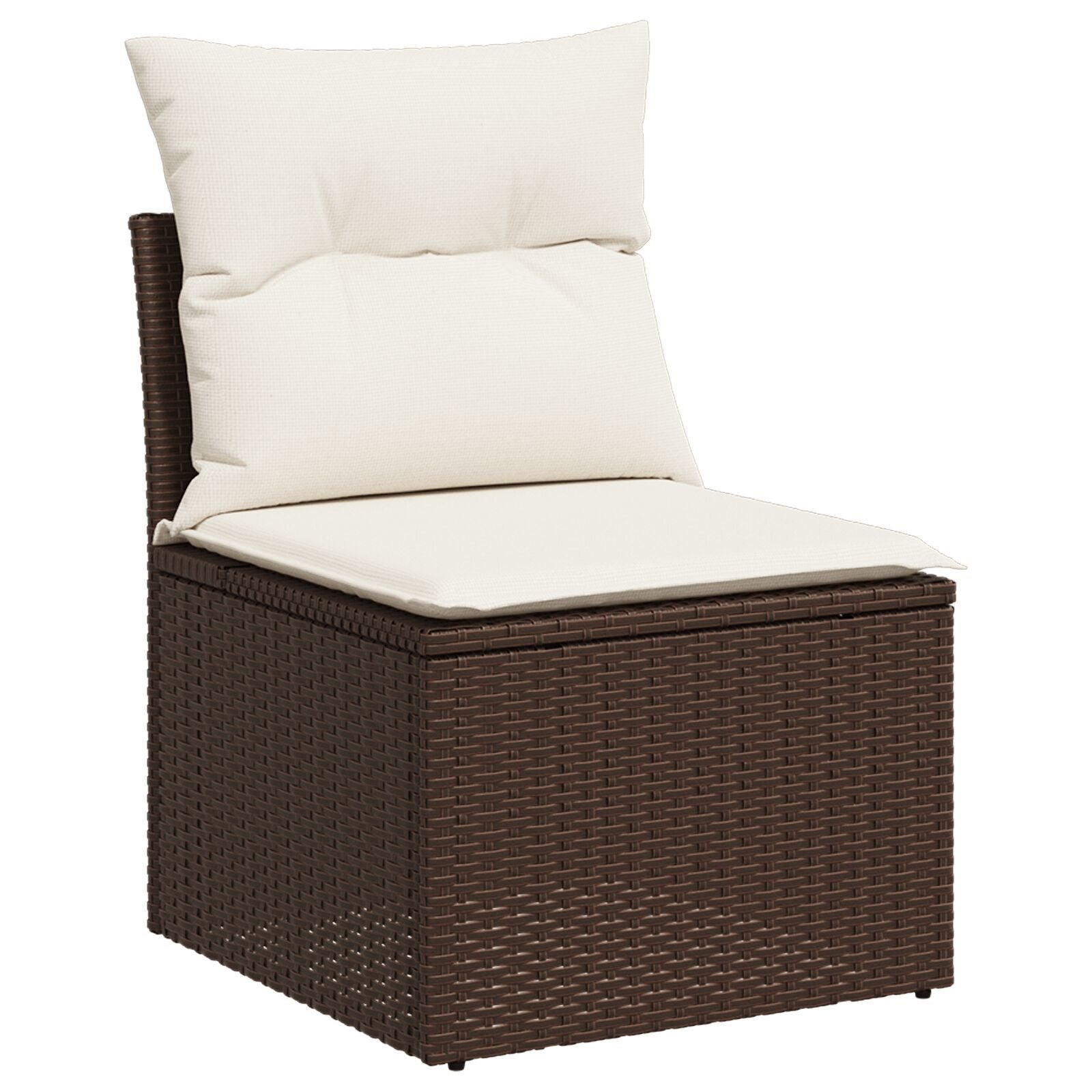 5-Delige Tuin Sofa Set Met Kussen Bruin Poly Rattan