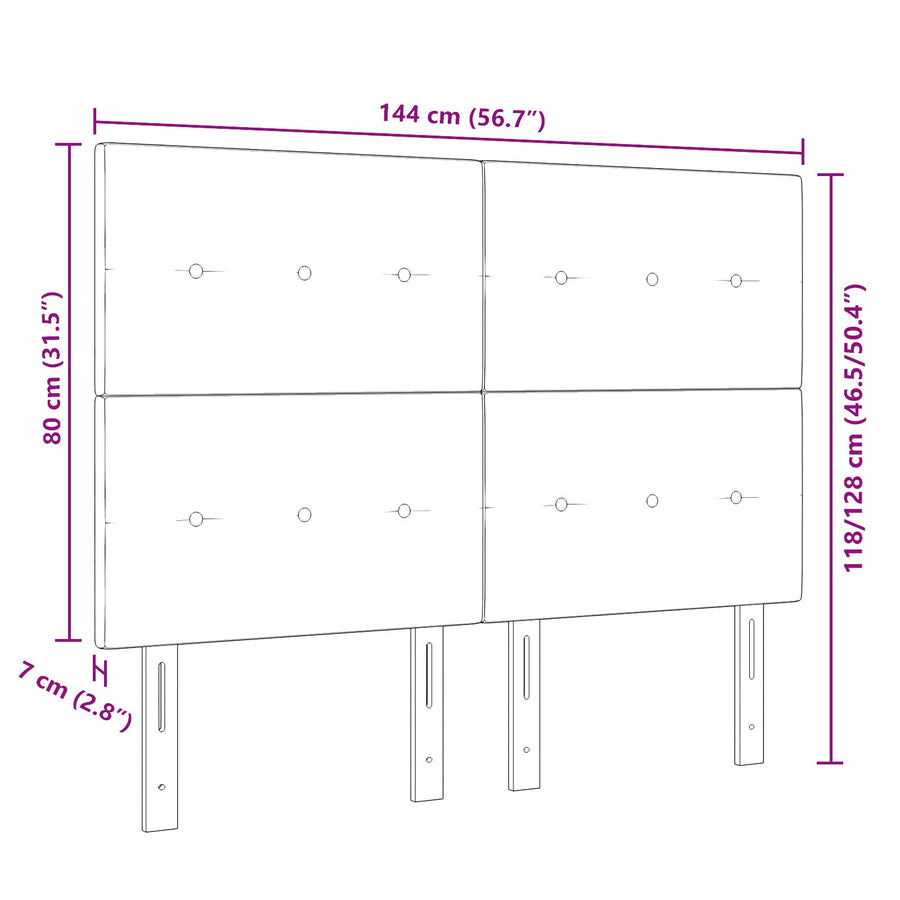Hoofdbord Met Knopen Stof Taupe 140 cm Hoog hoofdbord