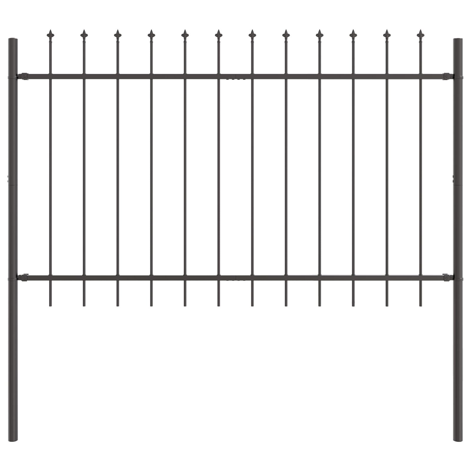 Tuinhek Met Puntige Top 15,3X0,8 M Staal Grijs 0.8 m 15.3 m
