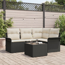 4-Delige Tuin Sofa Set Met Kussens Bruin Poly Rattan