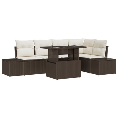Tuin Sofa Set Set Van 6 Bruin Rattan Tuin Sofaset Rechthoekig