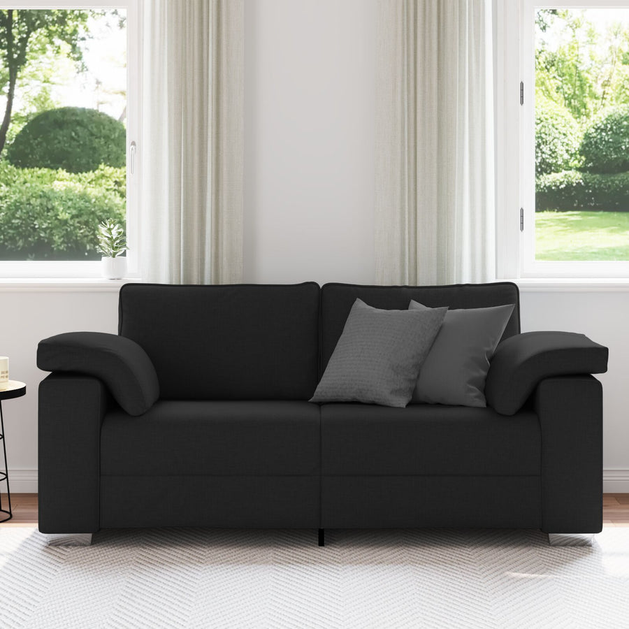 Loveseat Sofa Stof Zwart 140 cm