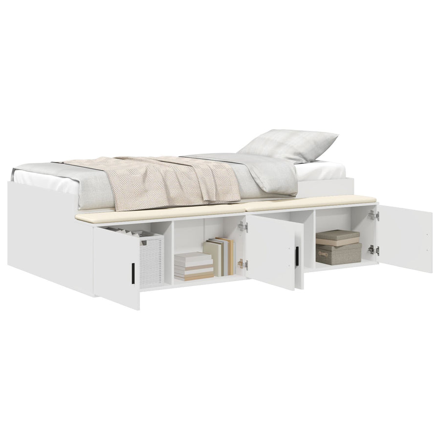 Opslag Bed Frame Wit 75X190 Cm