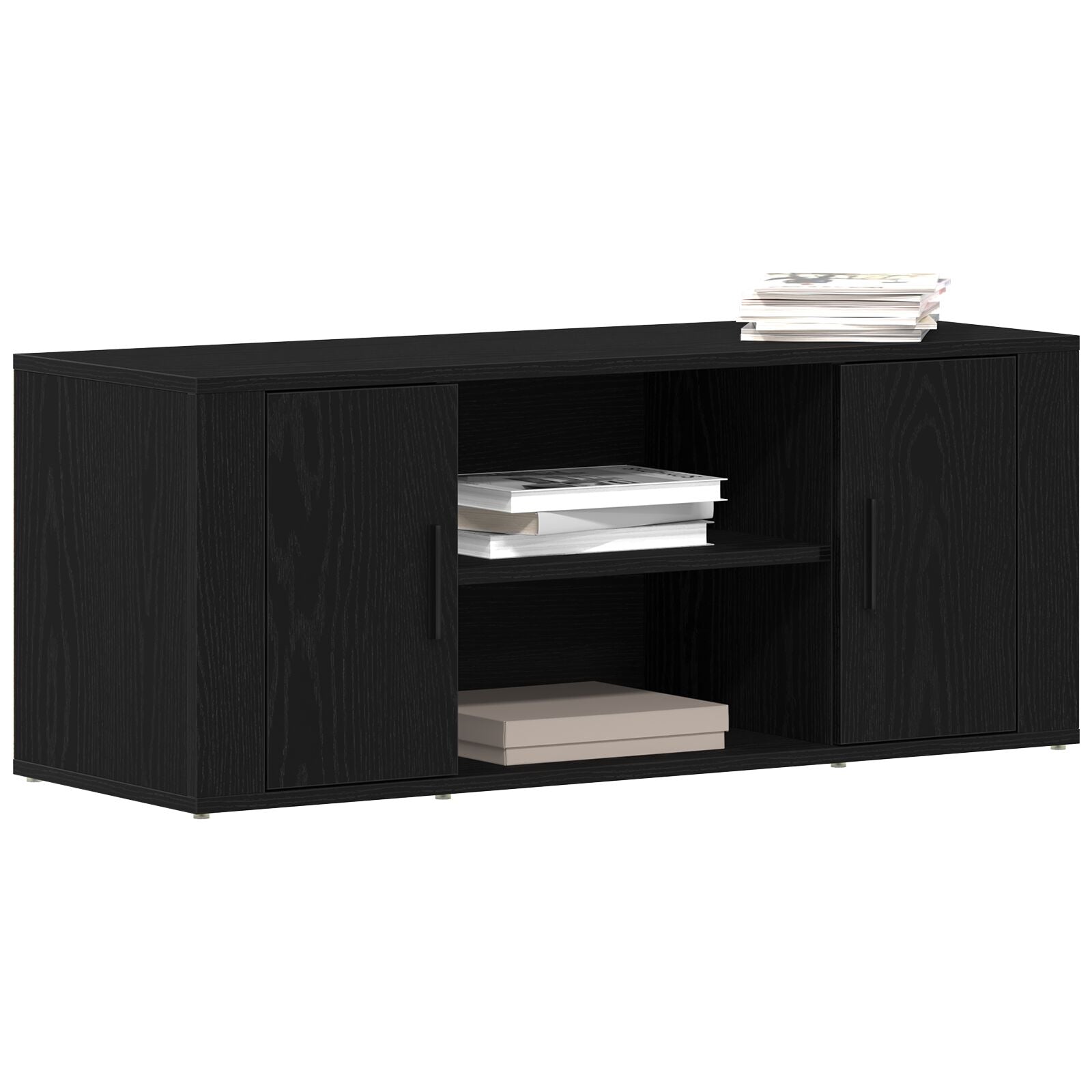 Tv-Kast 100X35X40 Cm Bewerkt Hout Zwart eiken