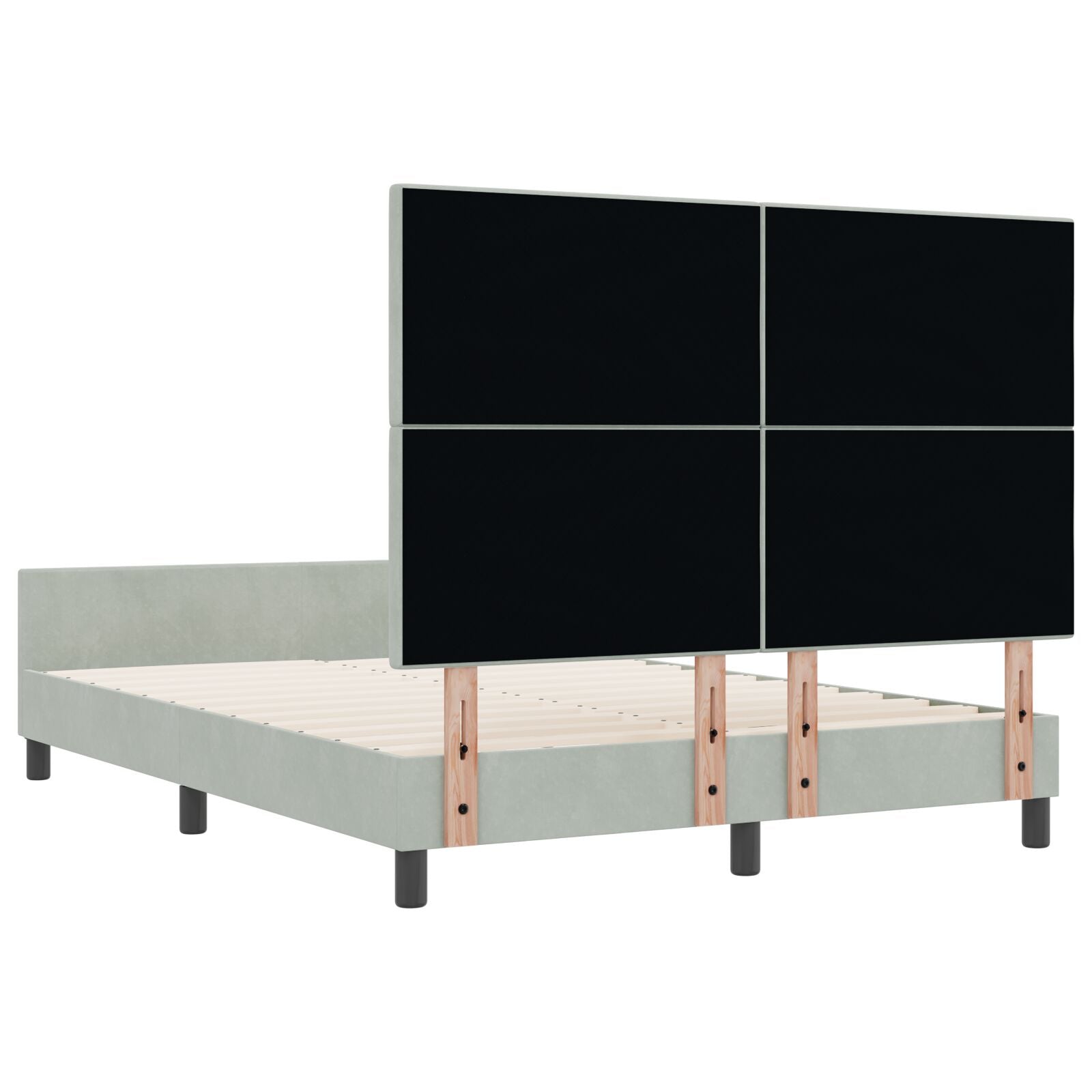 Bedbank Lichtgrijs 140X190 Cm Velvet Crème