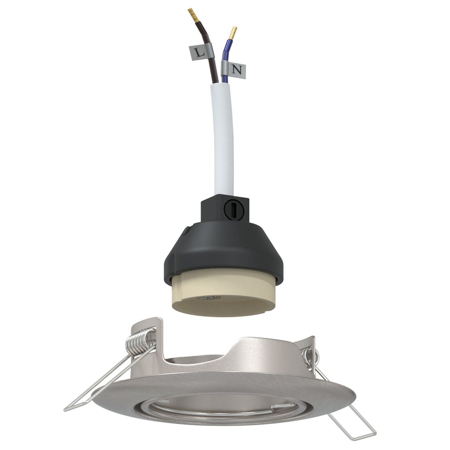 Lampen Set Van 6 Aluminium 9 Cm Ingebouwde Lampen Rond Zilver