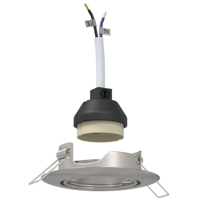Lampen Set Van 6 Aluminium 9 Cm Ingebouwde Lampen Rond Zilver