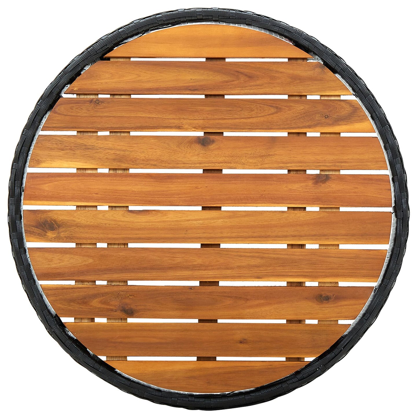 3-Delige Bistroset Voor In De Tuin Met Kussens Zwart Poly Rattan