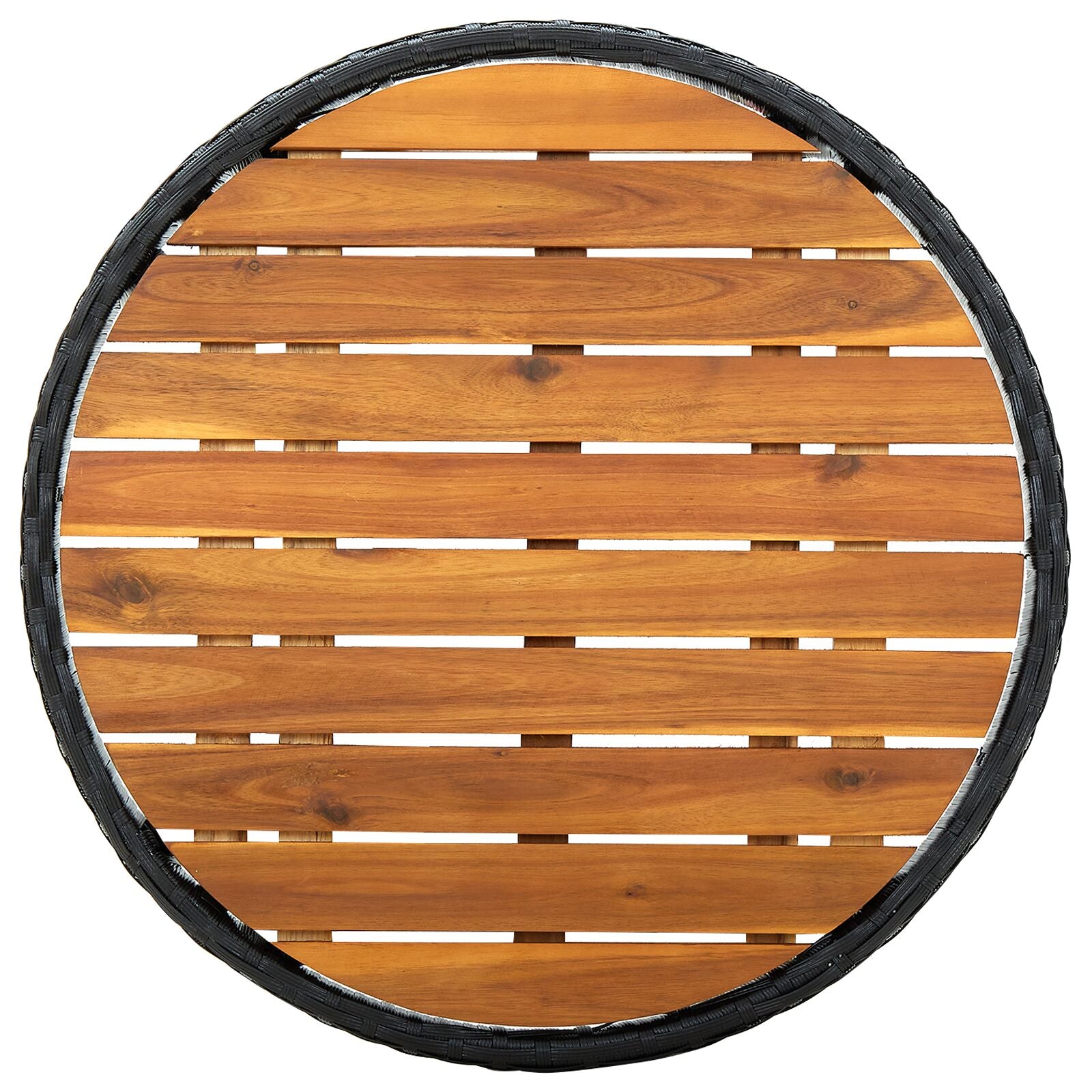 3-Delige Bistroset Voor In De Tuin Met Kussens Zwart Poly Rattan