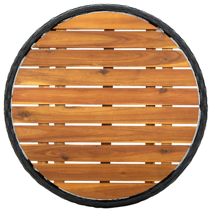 3-Delige Bistroset Voor In De Tuin Met Kussens Zwart Poly Rattan