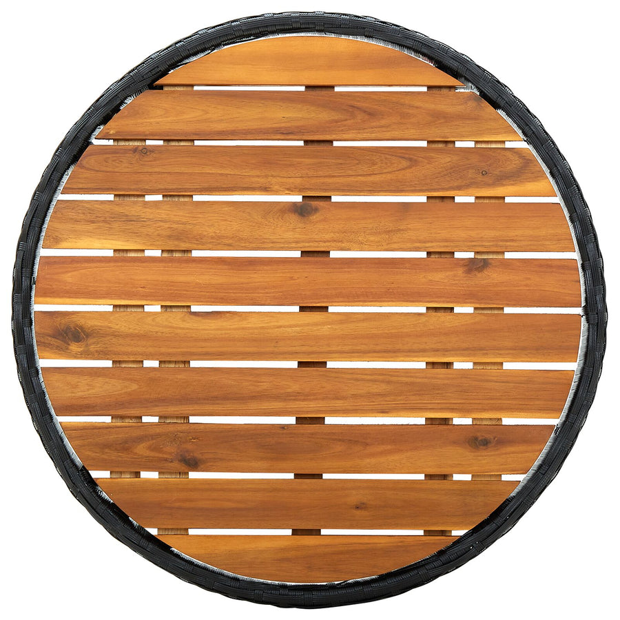 3-Delige Bistroset Voor In De Tuin Met Kussens Zwart Poly Rattan