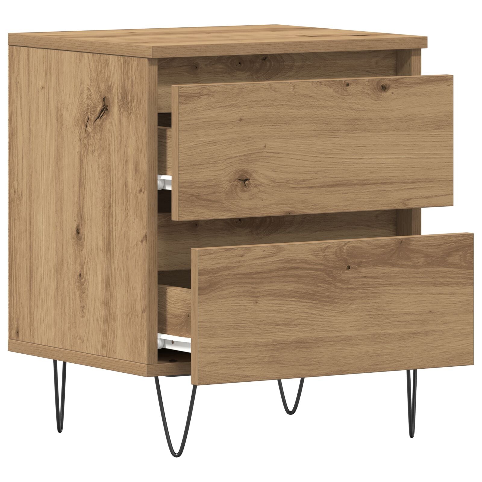 Nachtkastjes 2 Stuks Ambachtelijk Eiken 40X35X50 Cm Gegaan Hout