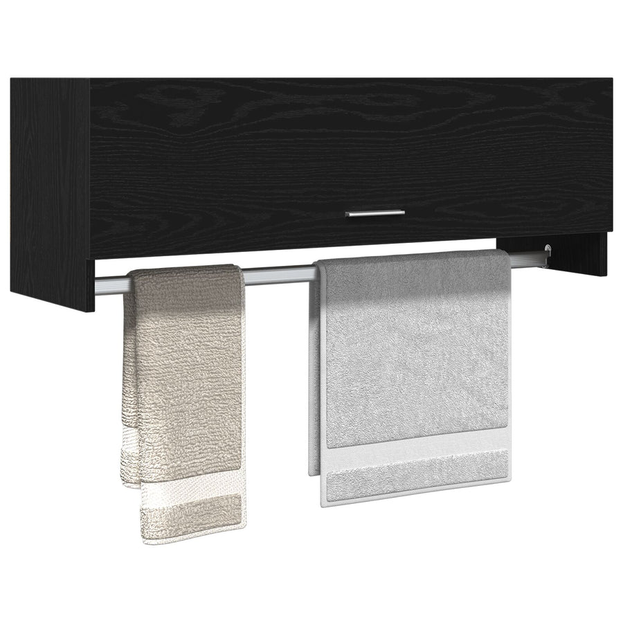 Kledingkast Bewerkt Hout Zwart eiken 100 x 32,5 x 35 cm