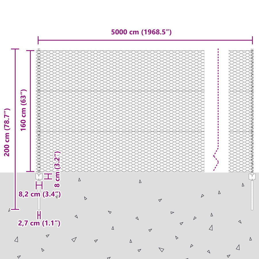 Afzetpalen 11 Stuks U-Channel Groen 160 Cm Staal,  Zeshoekige Omheining Groen 1.6X50 M Staal