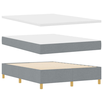 Bedframe Met Matras Set Van 2 Stof Lichtgrijs 160 x 200 cm Lijnen ontwerp
