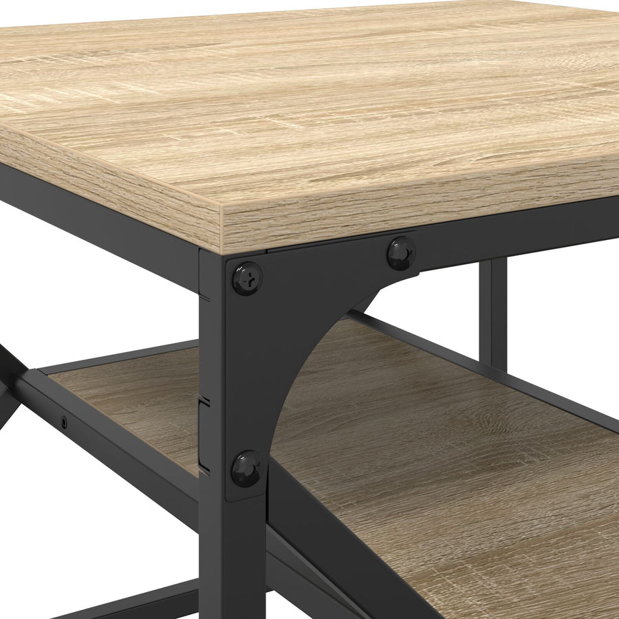 Salontafel Met Plank In – – Gemaakt Van Bewerkt Hout Sonoma eiken 51 x 50 x 40 cm