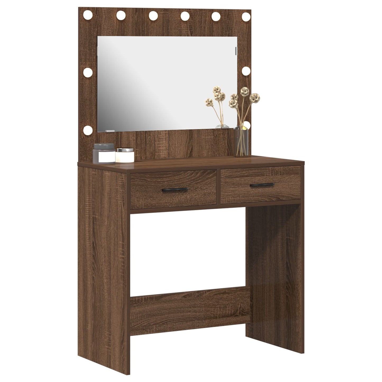 Kaptafel Met Led-Verlichting Bruin eiken 78,5 x 41 x 135 cm
