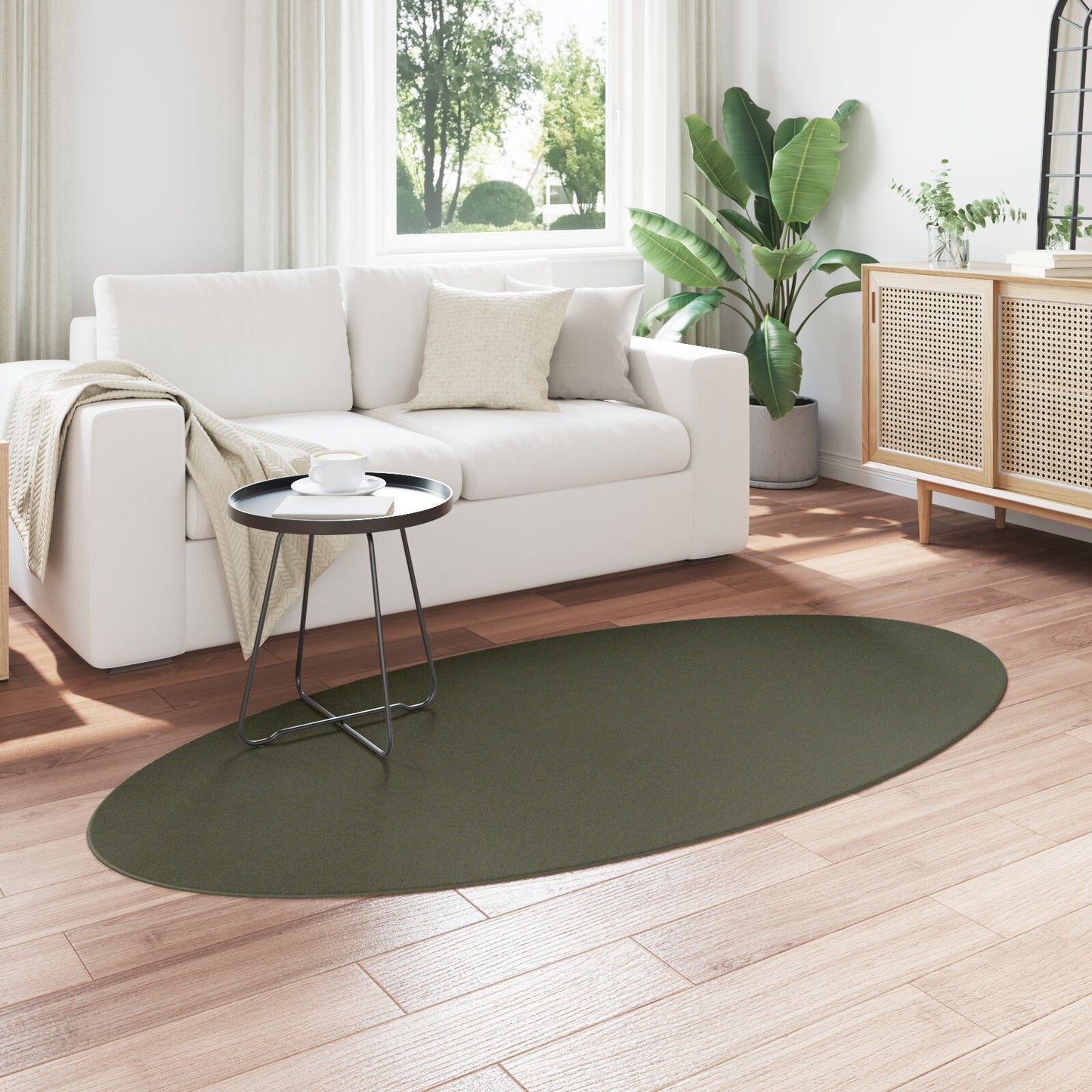 Tapijt 'Huarte' Ovaal Bosgroen 100 x 200 cm