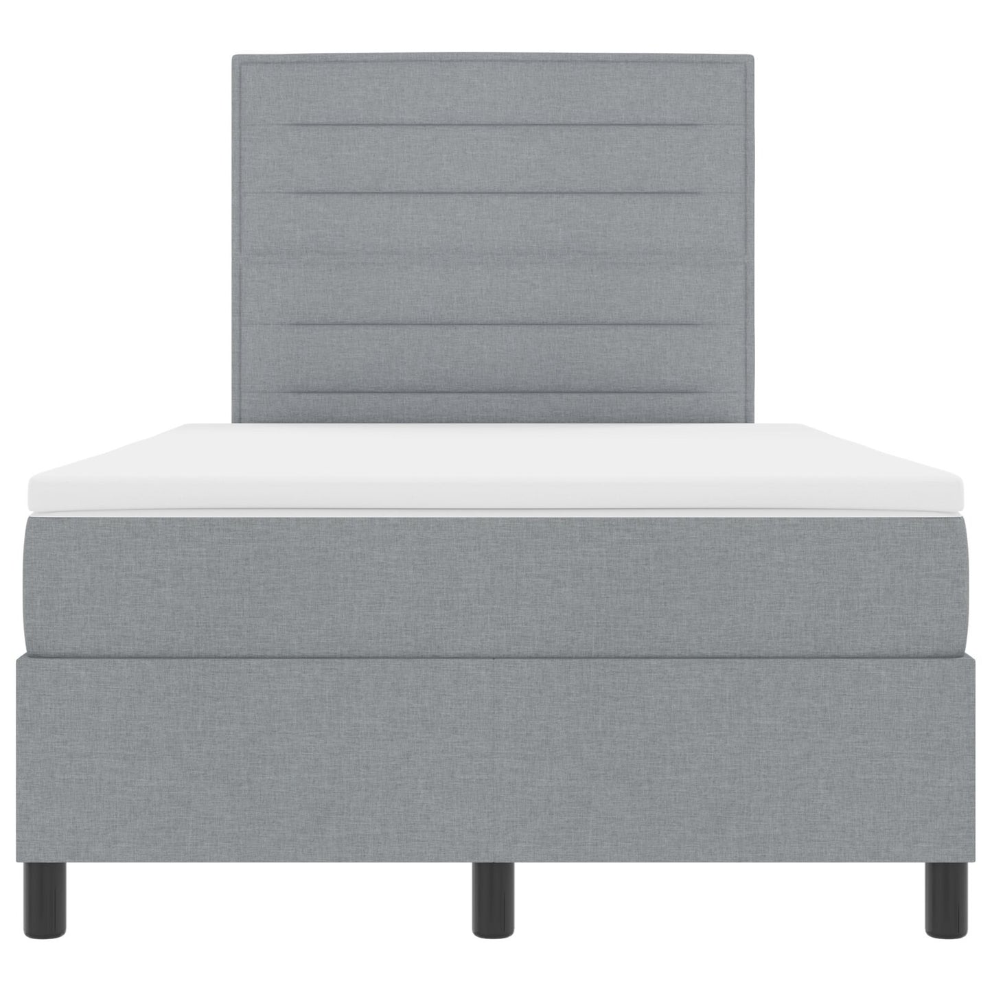 Boxspring Bed Met Matras Stof Lichtgrijs 120 x 200 cm Lijnen ontwerp