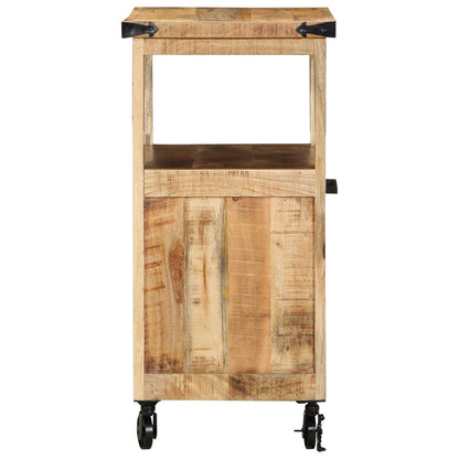 Keuken Trolley 55X40X80 Cm Massief Ruw Mangohout