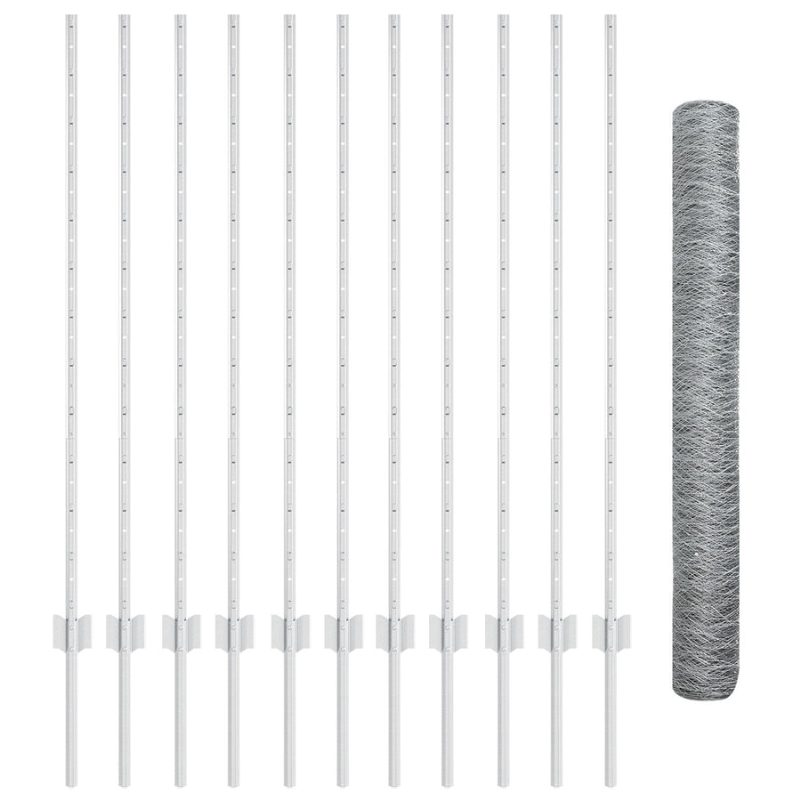 Tuinhek Set Set Van 2 Gegalvaniseerd Staal 25 X 1.2 M Duurzaam