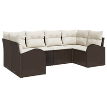 6-Delige Tuin Sofa Set Met Kussens Bruin Poly Rattan