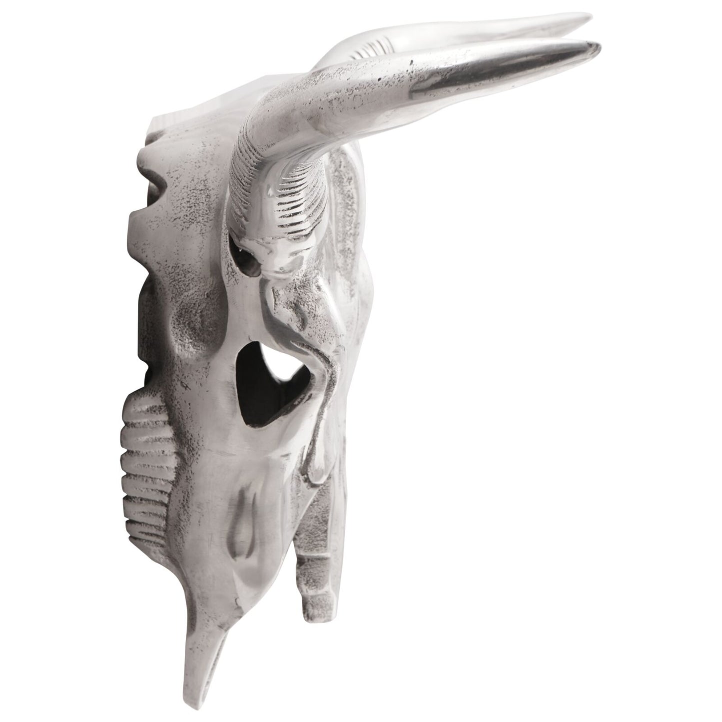Muurbevestigde Stieren Zilver 49X10X36 Cm Aluminium Kop