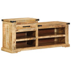 Opbergbank massief mangohout bruin 110x35x50 cm