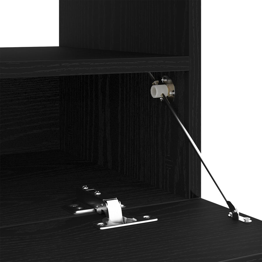 Tv-Kast Met Led-Verlichting - Zwart Eiken - 100X35X40 Cm - Bewerkt Hout