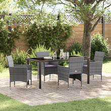 5-Delige Tuin Eetset Grijs Poly Rattan
