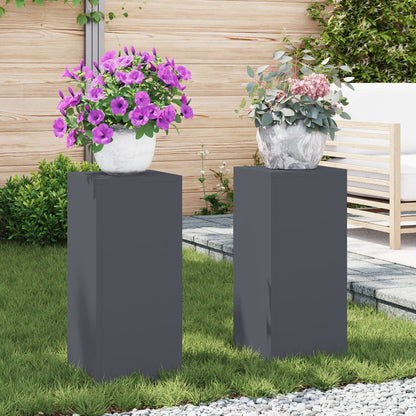 Buiten Plantstands Pilaren 2 Stuks 24X24X55 Cm Staal Anthraciet 2x (55 cm)