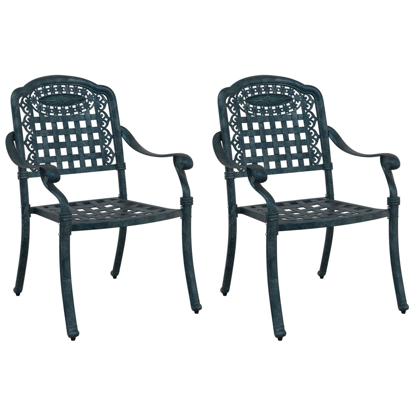 Tuinstoelen Set Van 2 E Gietaluminium Groen