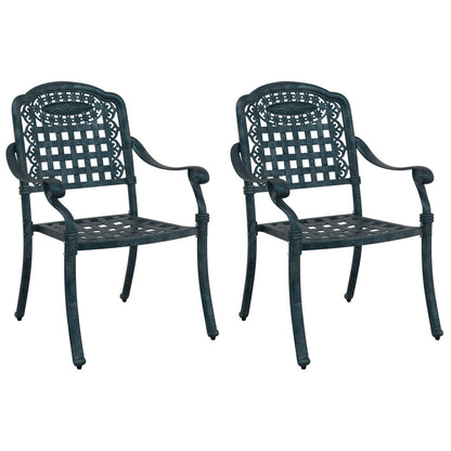 Tuinstoelen Set Van 2 E Gietaluminium Groen