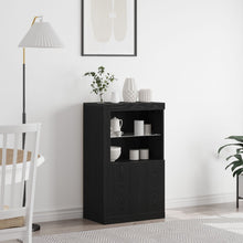 Dressoir Met Led-Verlichting 60,5X37X100 Cm Zwart eiken