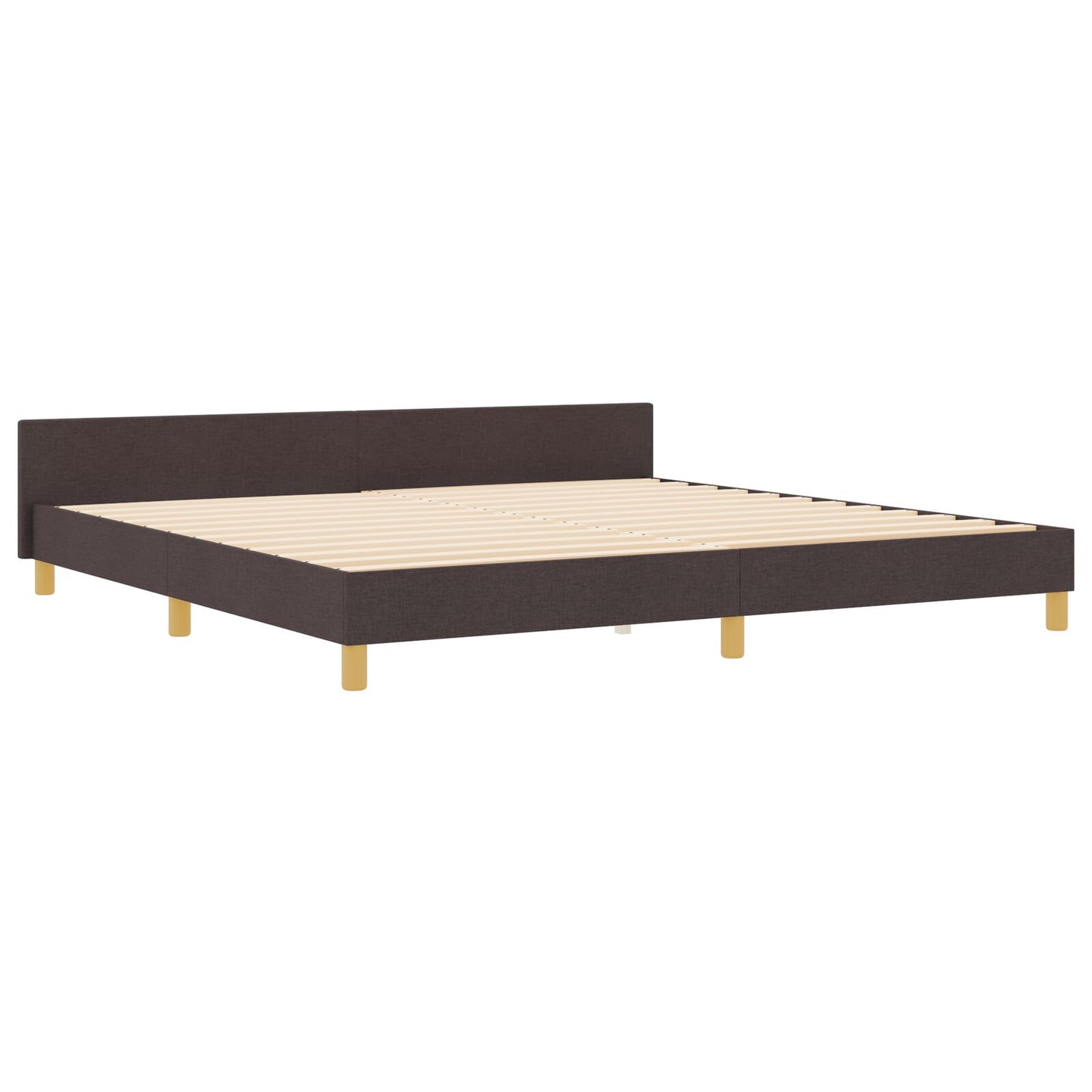 Bedframe Donkerbruin 200X200 Cm Stof Crème
