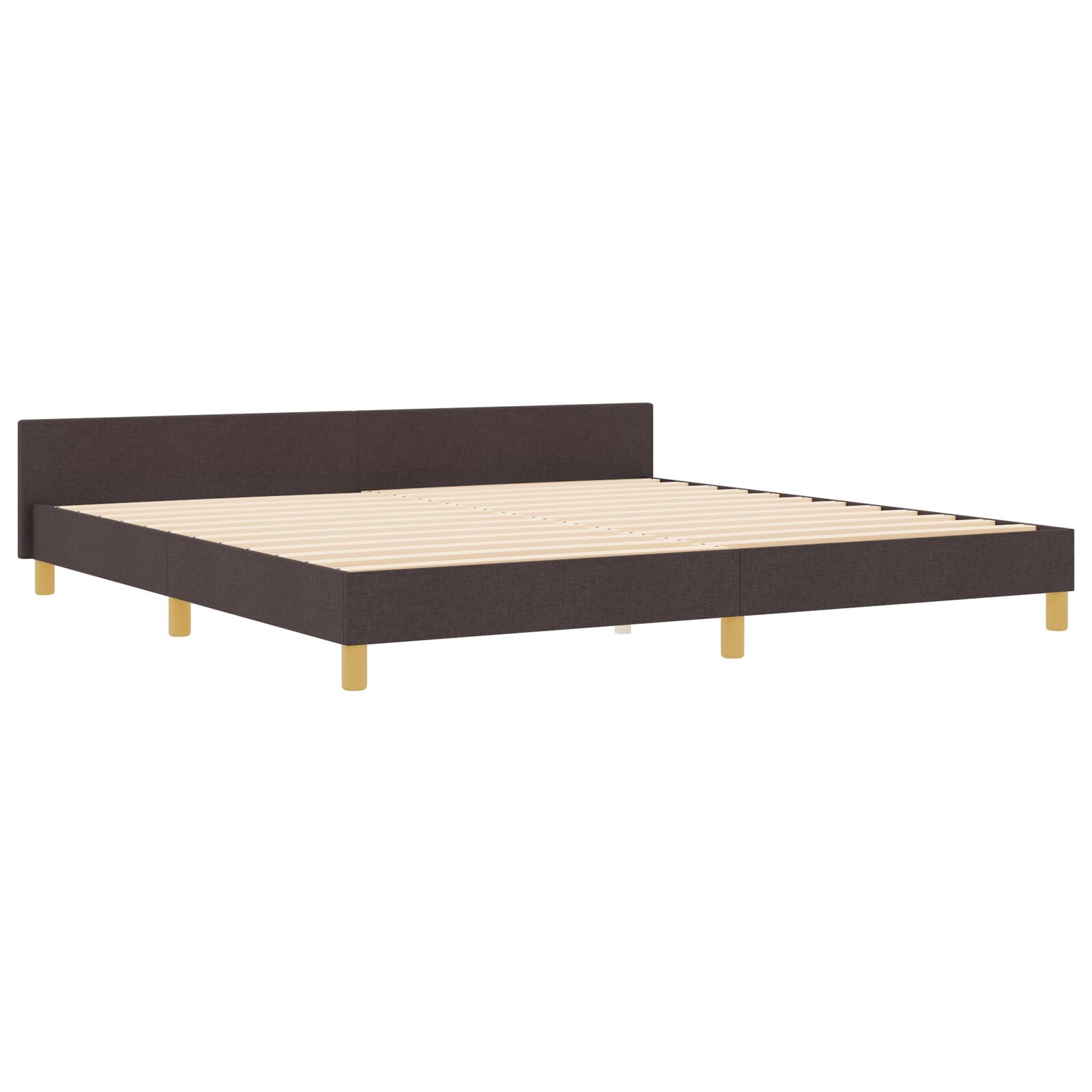 Bedframe Donkerbruin 200X200 Cm Stof Crème