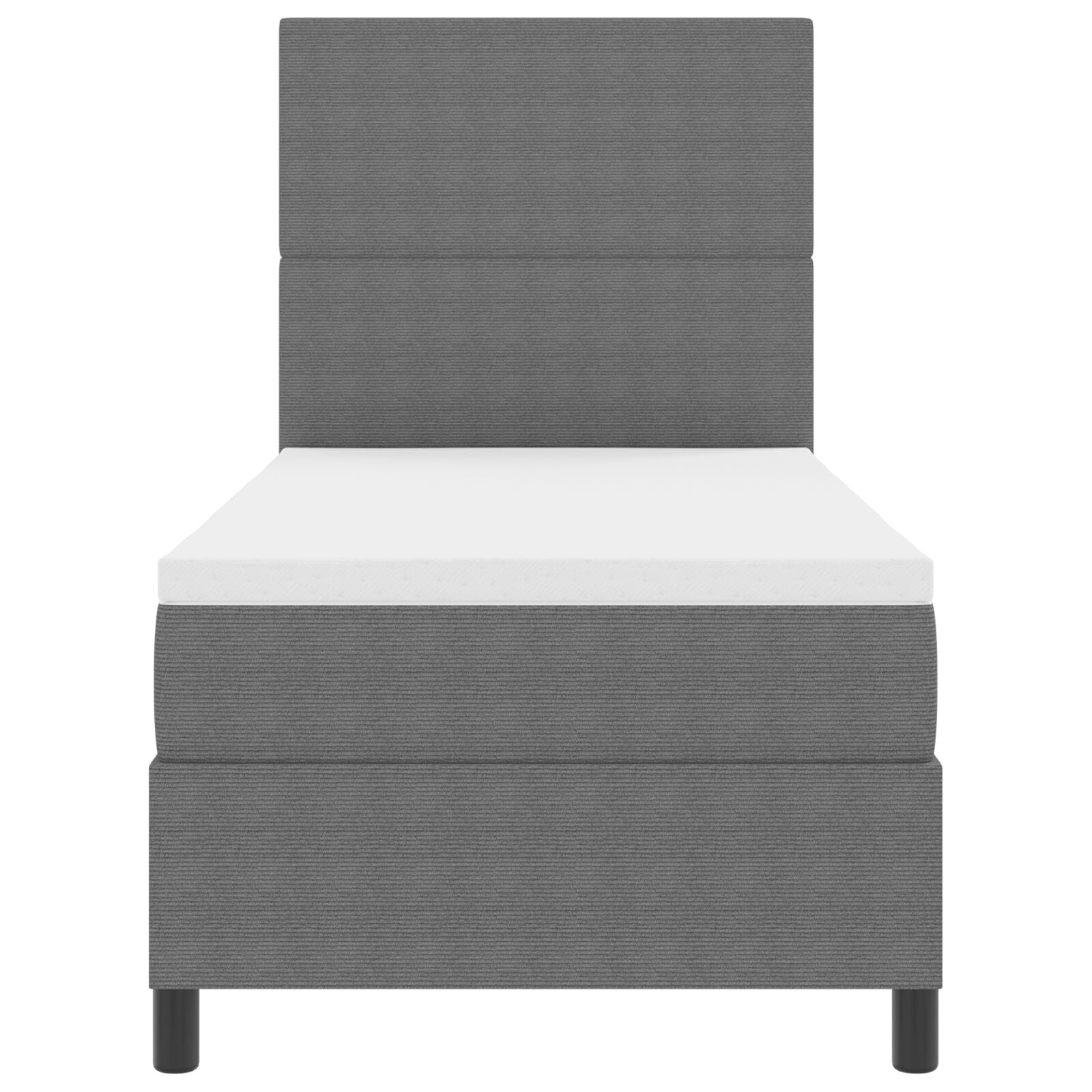 Boxspring Bed Met Matras Lichtgrijs 80X200 Cm Ribstof