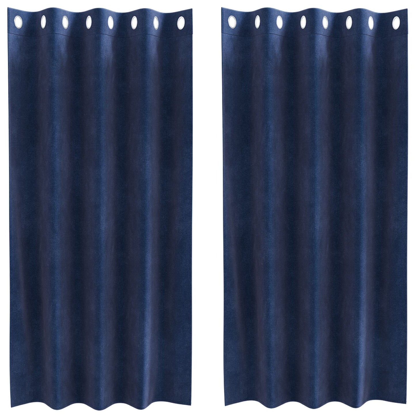 Blackout Gordijnen 2 Stuks E Velours Donkerblauw 140 x 175 cm met oogjes