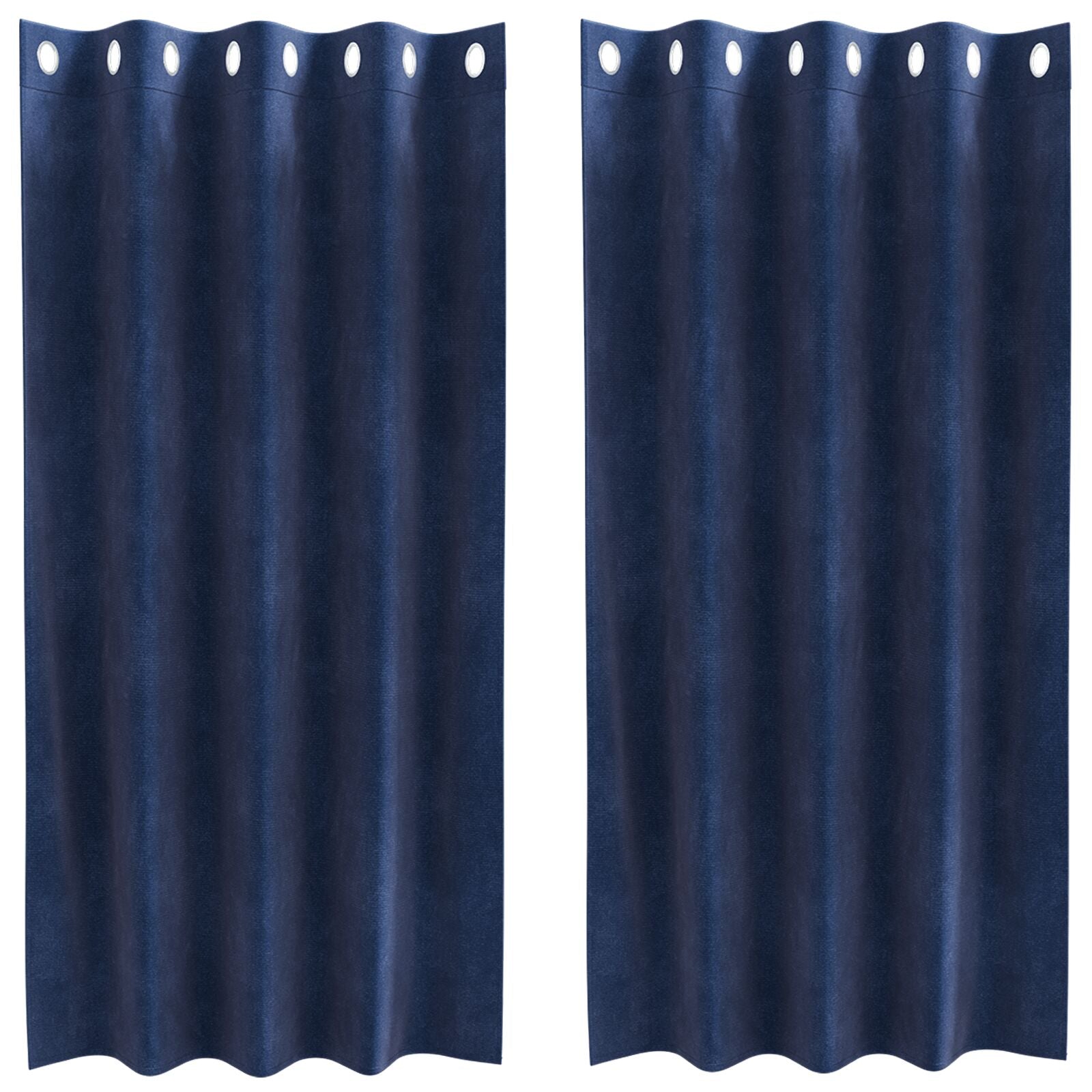 Blackout Gordijnen 2 Stuks E Velours Donkerblauw 140 x 175 cm met oogjes