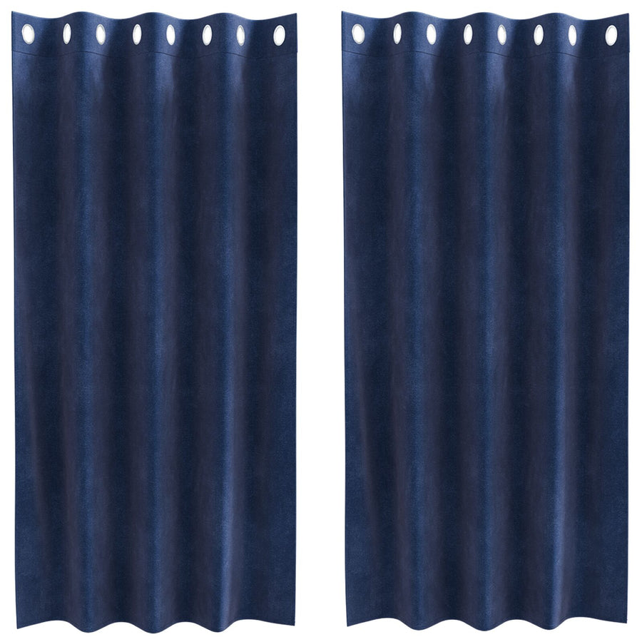 Blackout Gordijnen 2 Stuks E Velours Donkerblauw 140 x 175 cm met oogjes