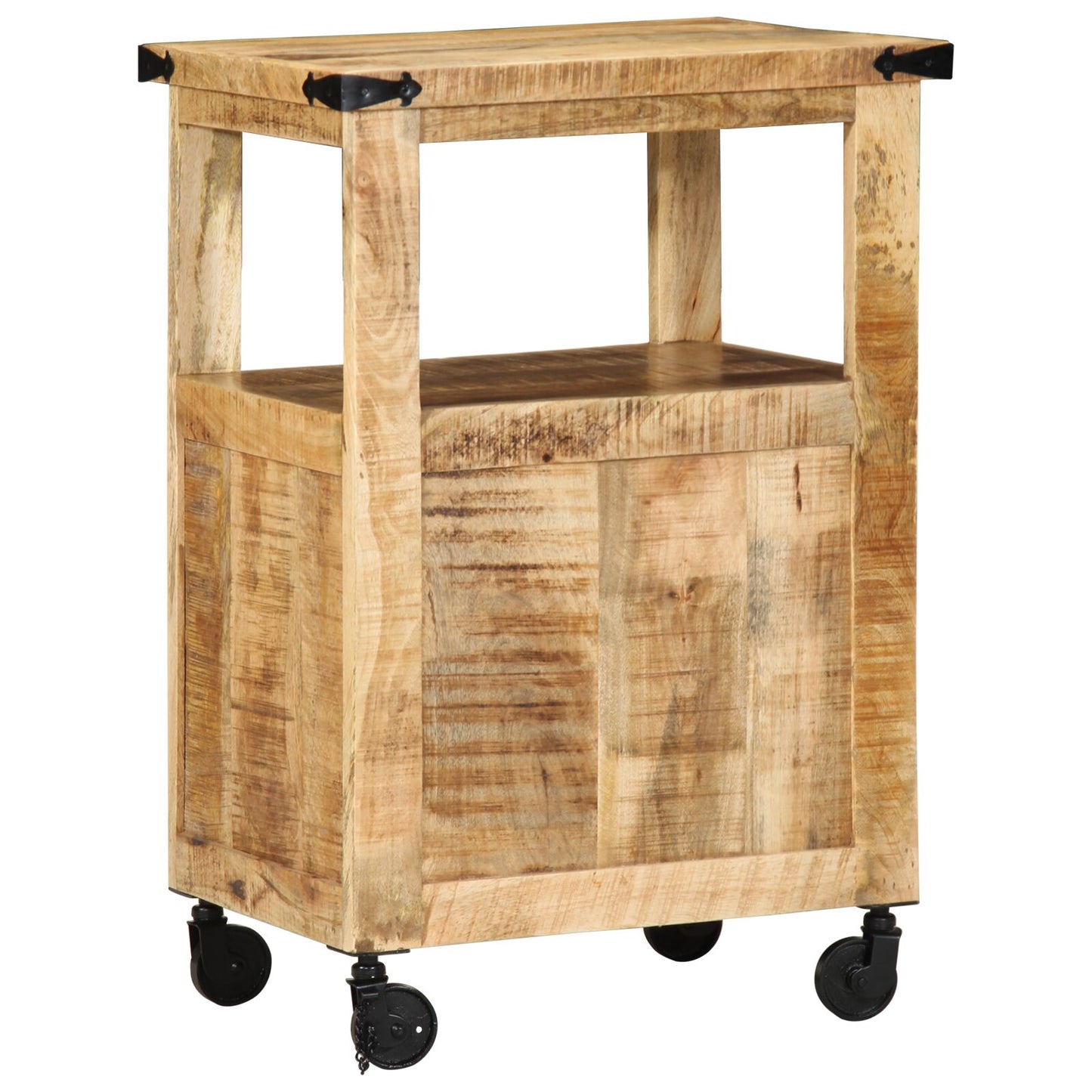 Keuken Trolley 55X40X80 Cm Massief Ruw Mangohout
